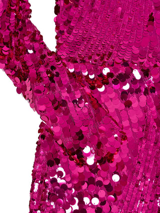 Langes Abendkleid in Magenta