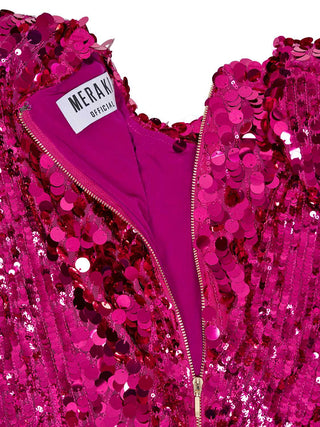 Langes Abendkleid in Magenta