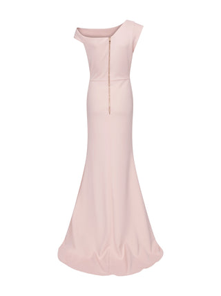 Drapiertes Abendkleid in einem Roséton