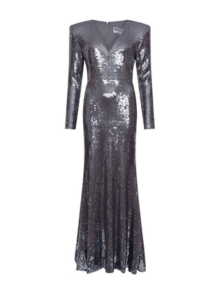 Elegantes Pailletten-Kleid in Petrol