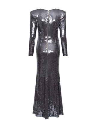 Elegantes Pailletten-Kleid in Petrol