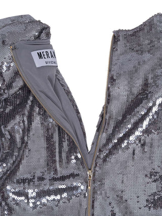 Elegantes Pailletten-Kleid in Petrol