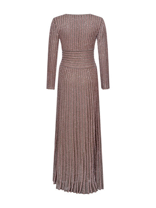 Langes Kleid mit V-Ausschnitt