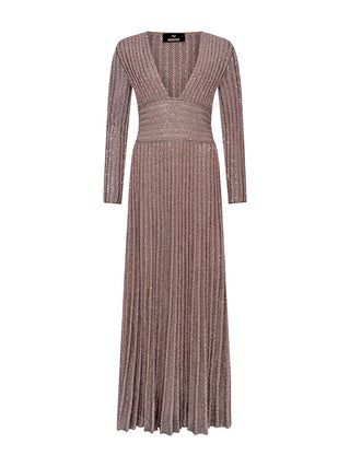 Langes Kleid mit V-Ausschnitt