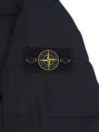 Steppjacke mit Logo-Patch in Dunkelblau