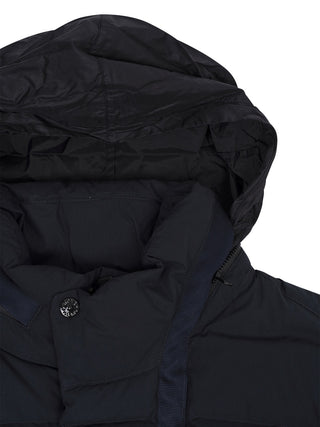 Steppjacke mit Logo-Patch in Dunkelblau