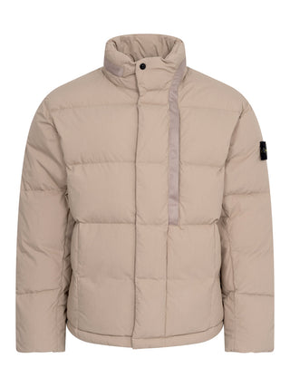 Steppjacke mit Logo-Patch in Beige