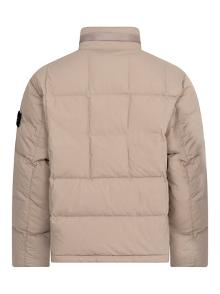 Steppjacke mit Logo-Patch in Beige
