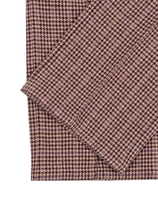 Hahnentritt-Hose aus Wolle - Beige