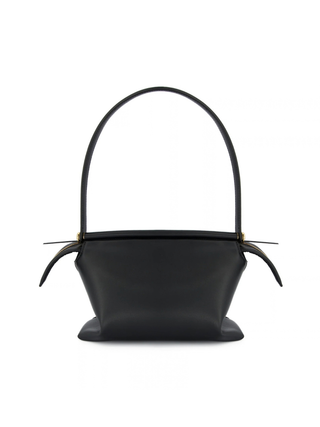 WHISKER SMALL BAG aus glasiertem Kalbsleder - Schwarz