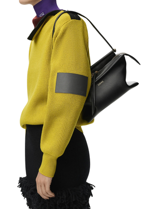 WHISKER SMALL BAG aus glasiertem Kalbsleder - Schwarz