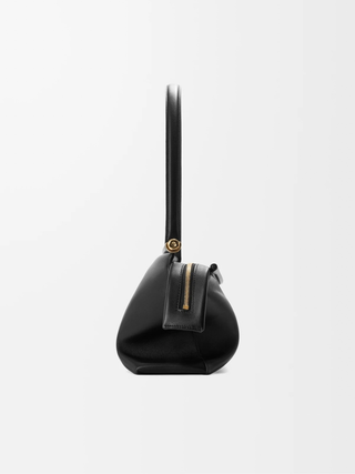 WHISKER SMALL BAG aus glasiertem Kalbsleder - Schwarz