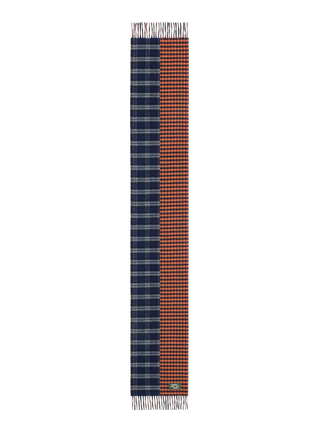 Schal aus einer Woll-Kaschmir-Mischung - Navy Blue/Orange