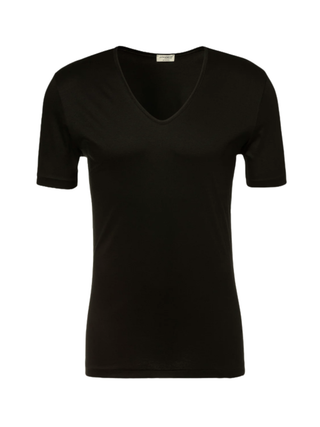 Sea Island T-Shirt Kurzarm V-Ausschnitt - Schwarz