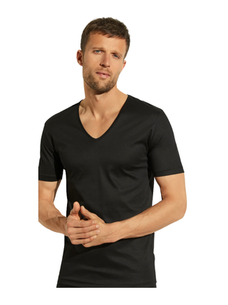 Sea Island T-Shirt Kurzarm V-Ausschnitt - Schwarz