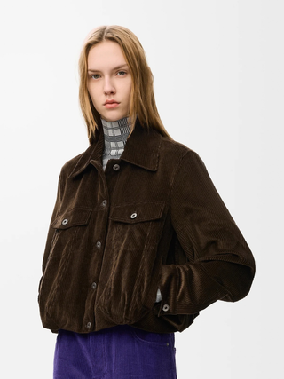Jacke aus Baumwollcord - Braun