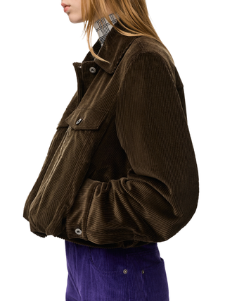 Jacke aus Baumwollcord - Braun