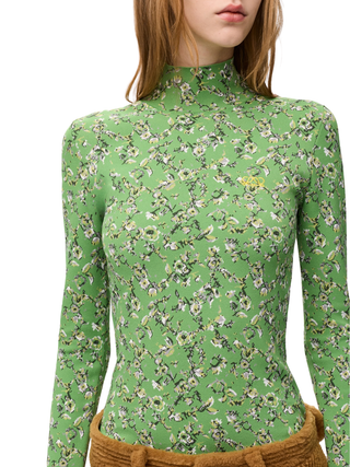 Top aus Viskosemischung - Grün/Multicolor
