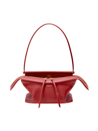 Whisker Small Bag aus glasiertem Kalbsleder - Karminrot