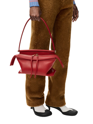 Whisker Small Bag aus glasiertem Kalbsleder - Karminrot