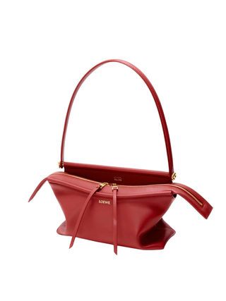 Whisker Small Bag aus glasiertem Kalbsleder - Karminrot