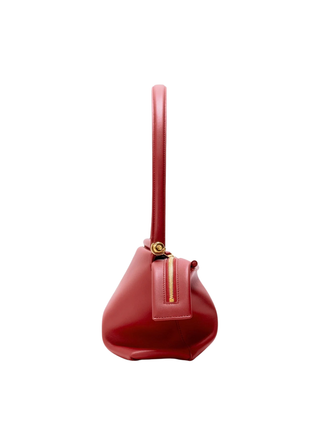 Whisker Small Bag aus glasiertem Kalbsleder - Karminrot