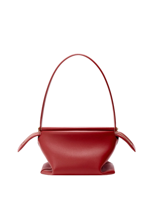Whisker Small Bag aus glasiertem Kalbsleder - Karminrot