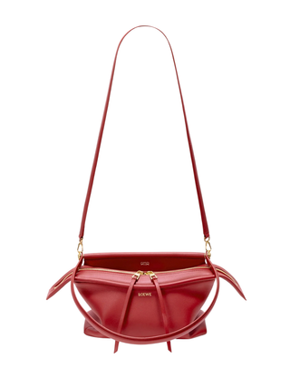 Whisker Small Bag aus glasiertem Kalbsleder - Karminrot