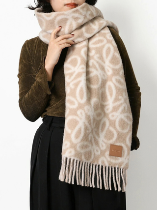 Wendbarer Anagram Schal - Beige/Creme