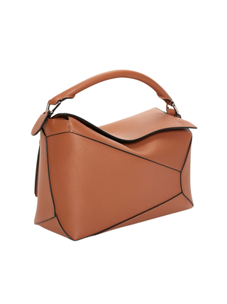 Mittelgroße Puzzle Edge Tasche aus klassischem Kalbsleder - Tan