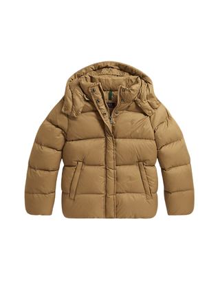 Daunenjacke mit Kapuze Camel
