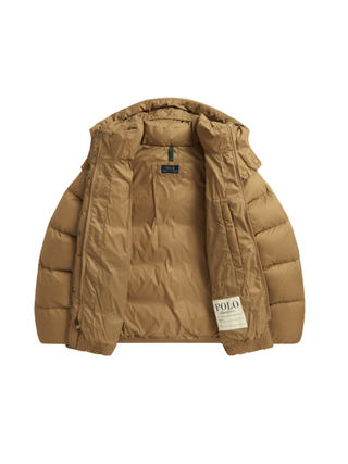 Daunenjacke mit Kapuze Camel