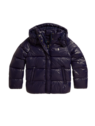 Glänzende Daunenjacke mit Kapuze Newport Navy