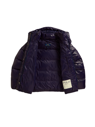 Glänzende Daunenjacke mit Kapuze Newport Navy