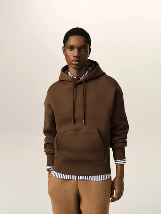 Hoodie mit Ami de Coeur Stickerei – Braun