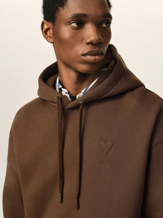 Hoodie mit Ami de Coeur Stickerei – Braun