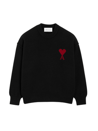 ADC Pullover aus gestrickter, gefilzter Merinowolle - Schwarz/Rot
