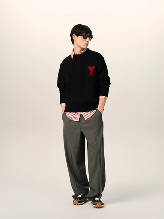 ADC Pullover aus gestrickter, gefilzter Merinowolle - Schwarz/Rot