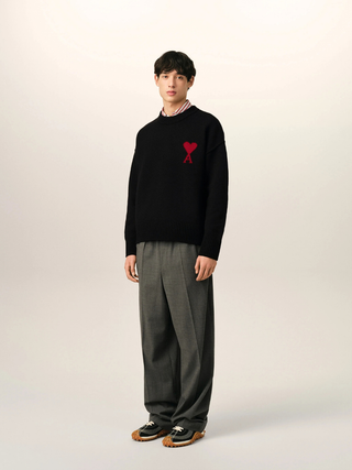 ADC Pullover aus gestrickter, gefilzter Merinowolle - Schwarz/Rot