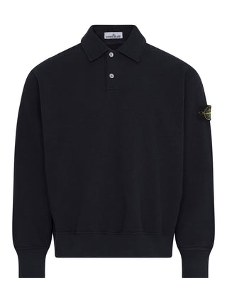 Langarm Poloshirt in Dunkelblau