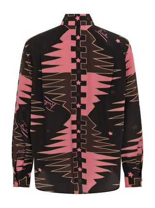 Valdimontone Print Oversized Seiden-Shirt