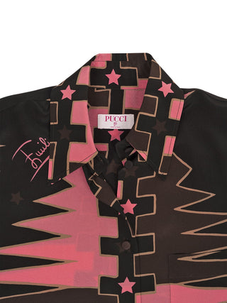 Valdimontone Print Oversized Seiden-Shirt