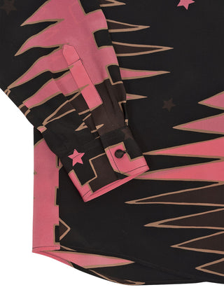 Valdimontone Print Oversized Seiden-Shirt