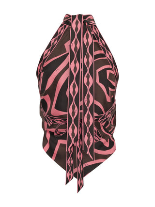 Labirinto Print Seiden-Top