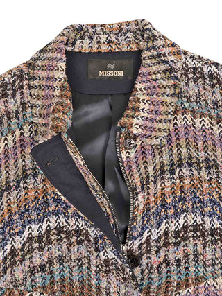 Oversize-Bomber aus Chevron-Strick mit Pailletten