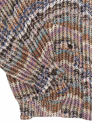 Oversize-Bomber aus Chevron-Strick mit Pailletten