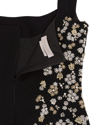 Kurzes Kleid mit Verzierungen in Schwarz