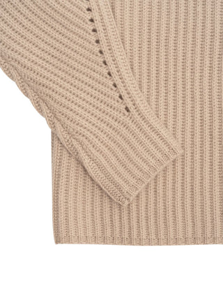 Gerippter Pullover Amber in Creme