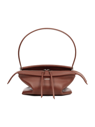 Kleine Whisker Tasche aus glasiertem Kalbsleder in Cognac