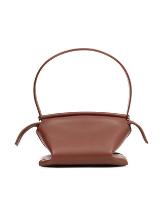 Kleine Whisker Tasche aus glasiertem Kalbsleder in Cognac
